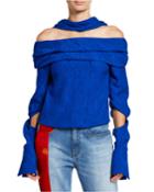 Bianca Off-the-shoulder Plisse Blouse