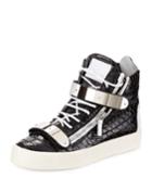 Men's Patent Croc-embossed High-top