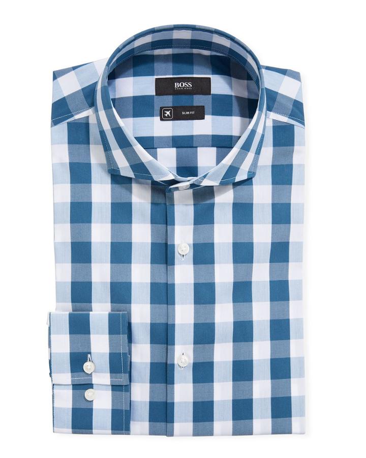 Men's Travel Check Pattern Dress