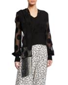 Polka Dot Scarf-neck