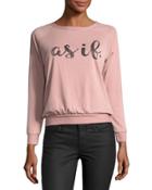 As If Long-sleeve Relaxed Tee, Pink