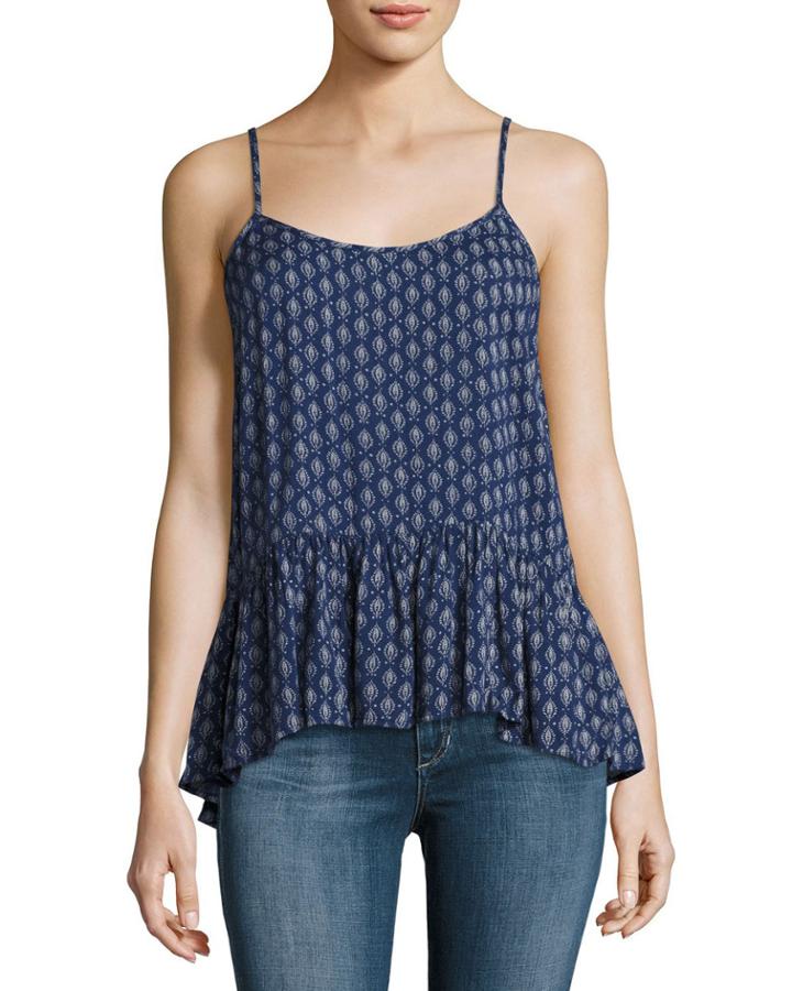 Madelyn Printed Tank Top, Blue