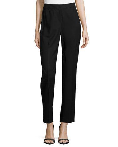 Front-zip Straight-leg Pants