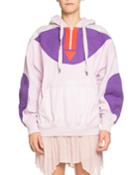 Nansel Quilted Pullover Quarter-zip Hoodie