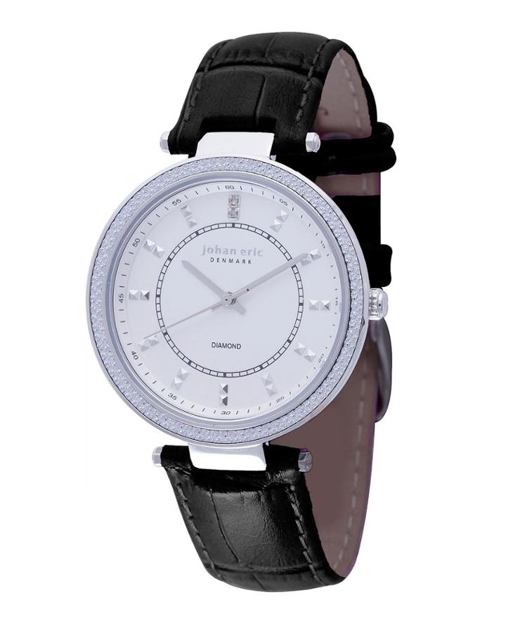 Ballrup Quartz Diamond Black Leather