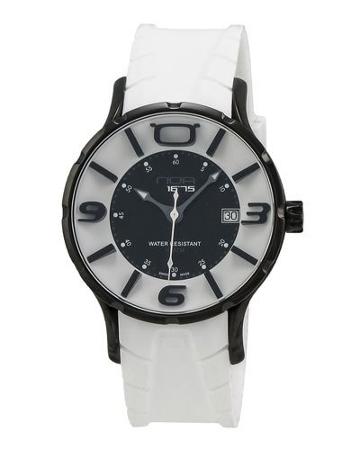 Rubber-strap Watch, White/black