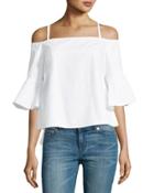 Cold-shoulder Ruffle-sleeve Woven