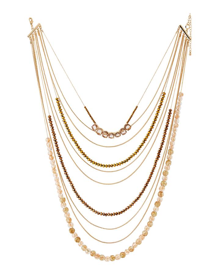 Multi-strand Layered Long Necklace,