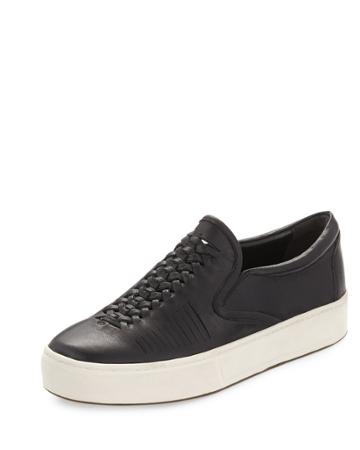 Belle By Sigerson Morrison Sarasi Leather Slip-on Sneaker, Black, Women's, Size: