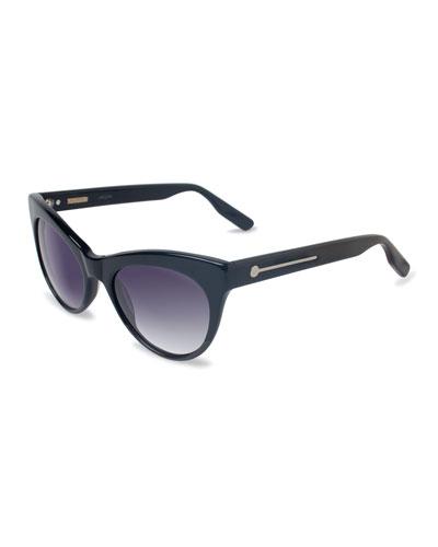 Jaclyn Cat-eye Transparent Acetate Sunglasses, Black