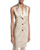 Peak-lapel 3-button Duchess Satin