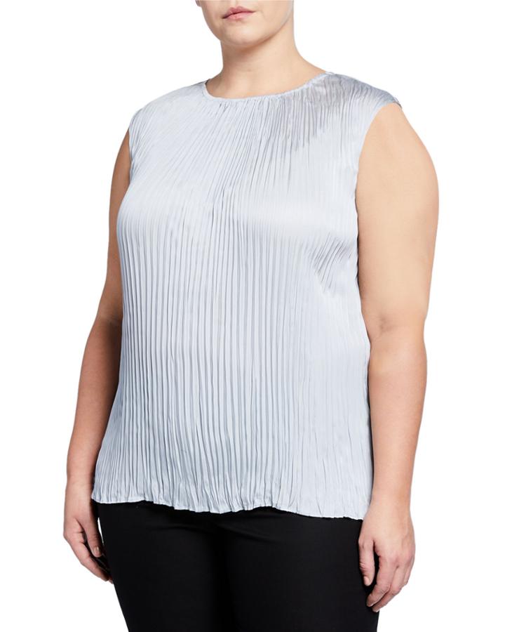 Plus Size Janetta Pleated Sleeveless Blouse