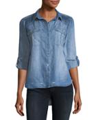 Distressed Chambray Button-down