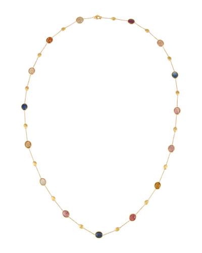 Siviglia 18k Multicolor Sapphire Station Necklace,