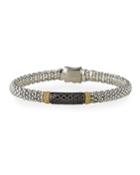 Caviar Lux 17mm Black Diamond Rope Bracelet,