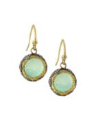 Old World Midnight Scalloped Chalcedony Drop Earrings