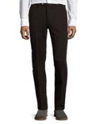 Cotton Twill Straight-leg Pants, Brown