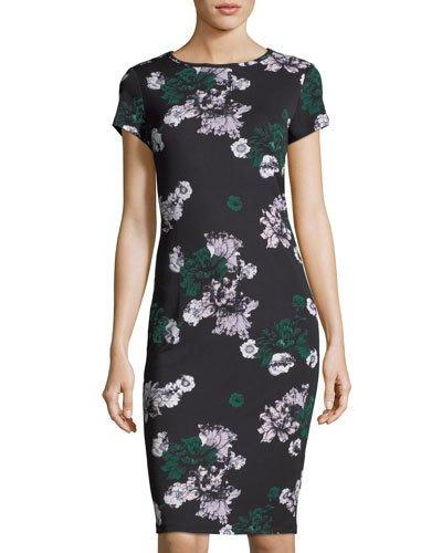 Short-sleeve Floral Jersey Dress