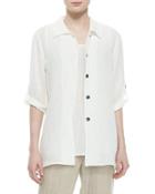 3/4-sleeve Crinkled