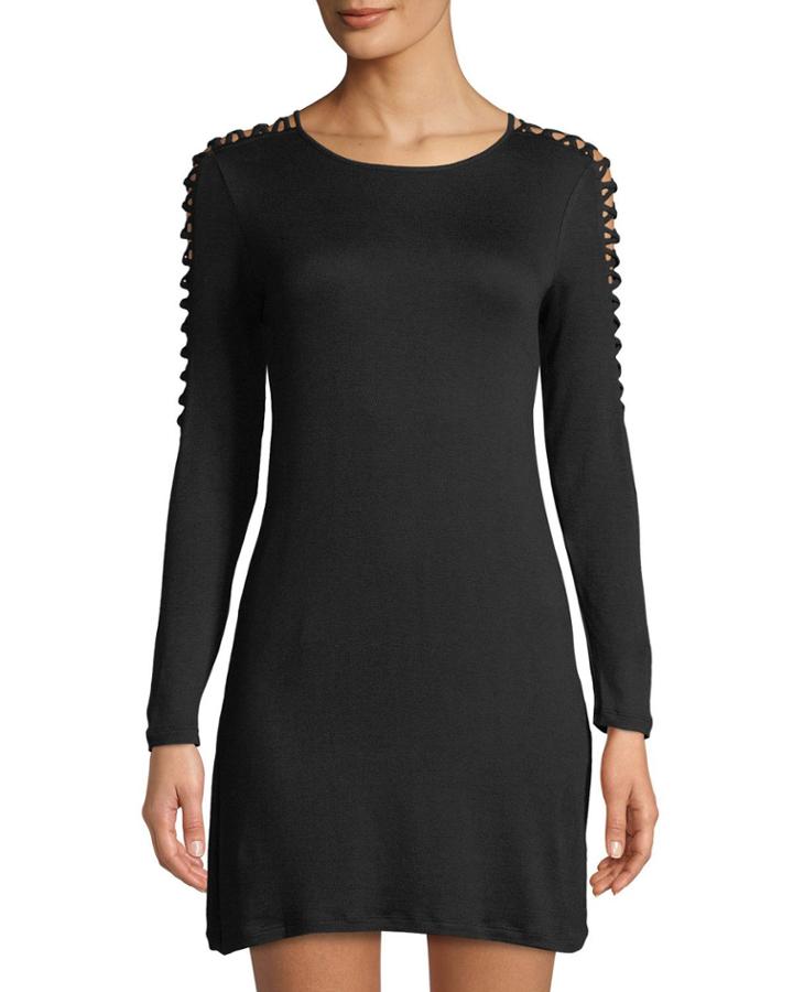 Ladder-sleeve Terry Dress