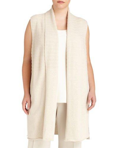 Ribbed Stripe Vest, Beige,