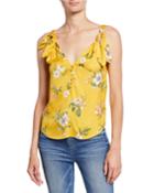 Lita Button-front Floral Tank