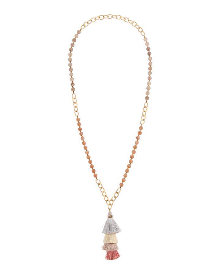Stacked Tassel Pendant Necklace