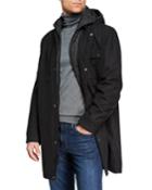 Men's Rowland Melton Wool-blend Parka W/ Hooded Bib