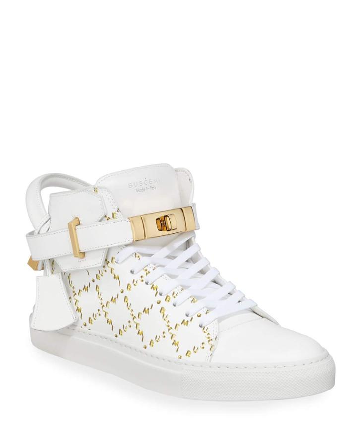 Men's Monogramed Leather Mid-top