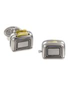 Working Toaster 24k Gold & Sterling Silver Cufflinks