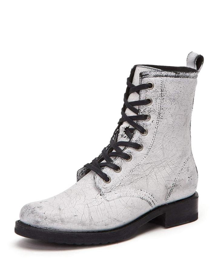 Veronica Painted Leather Combat Boots