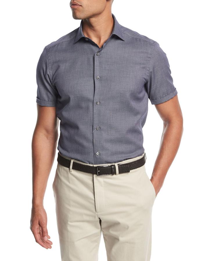 Small-dot Short-sleeve Cotton