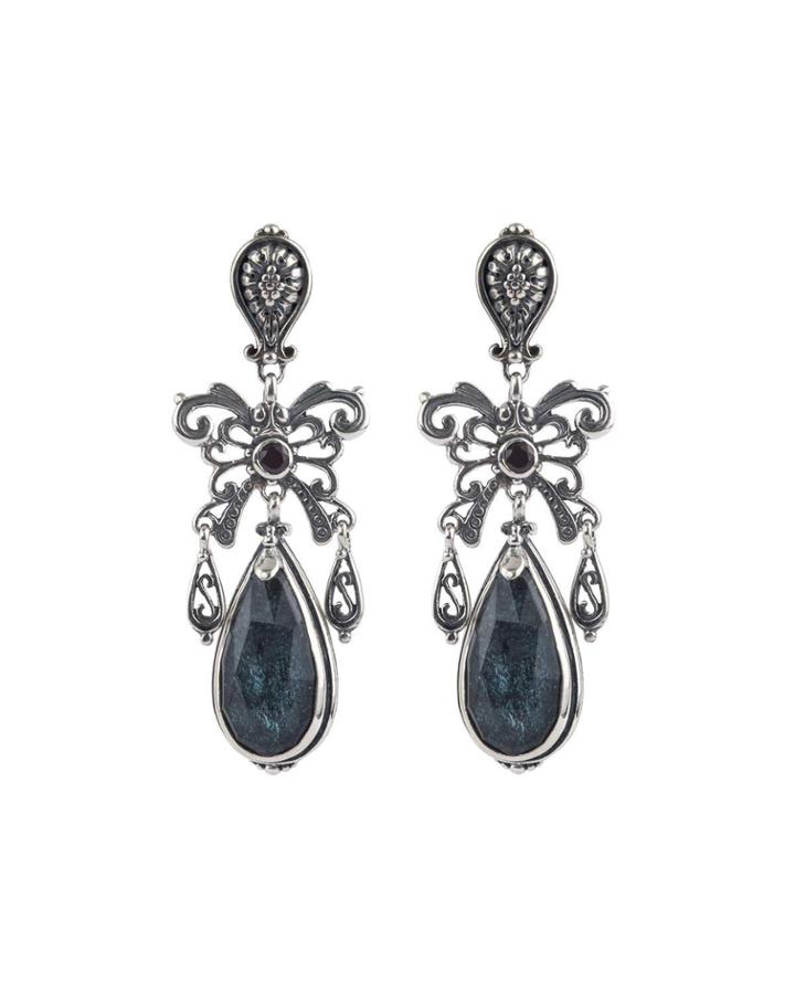 Hematite And Spinel Dangle Earrings