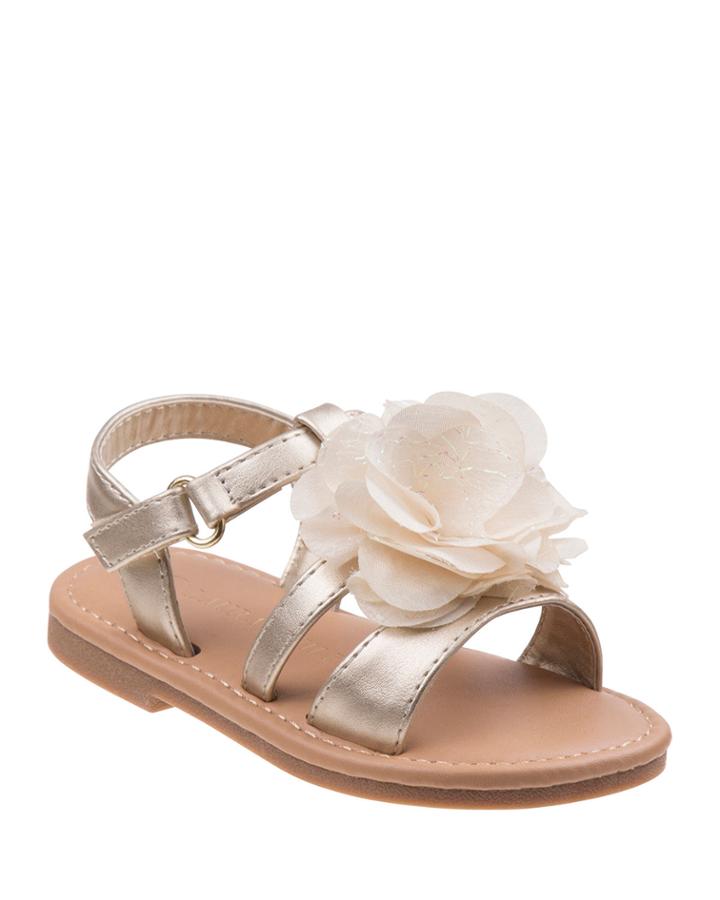 Metallic Flower Sandals, Toddler/kids