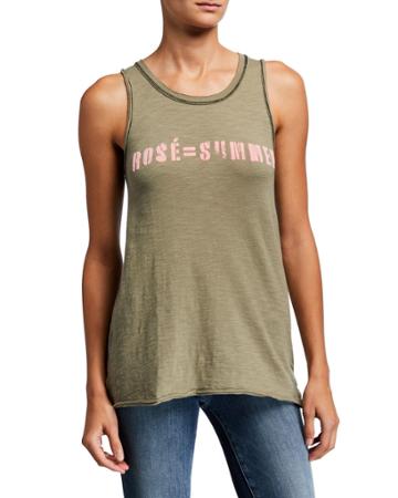 Rose Summer Typographic Tank
