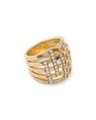 18k Glamazon Stardust Five-band Dome Ring With Diamonds,