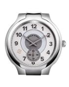 Large Stainless Steel Small Round Watch Head, White/gray