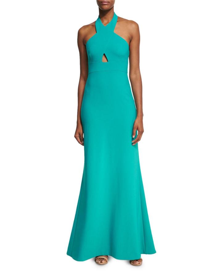 Damen Crossover-neck Sleeveless Gown