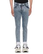 Men's Acid Wash Skater Slim Straight-leg Jeans