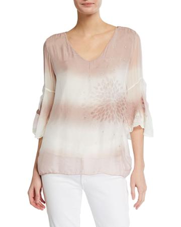 Tie-dye 3/4-sleeve