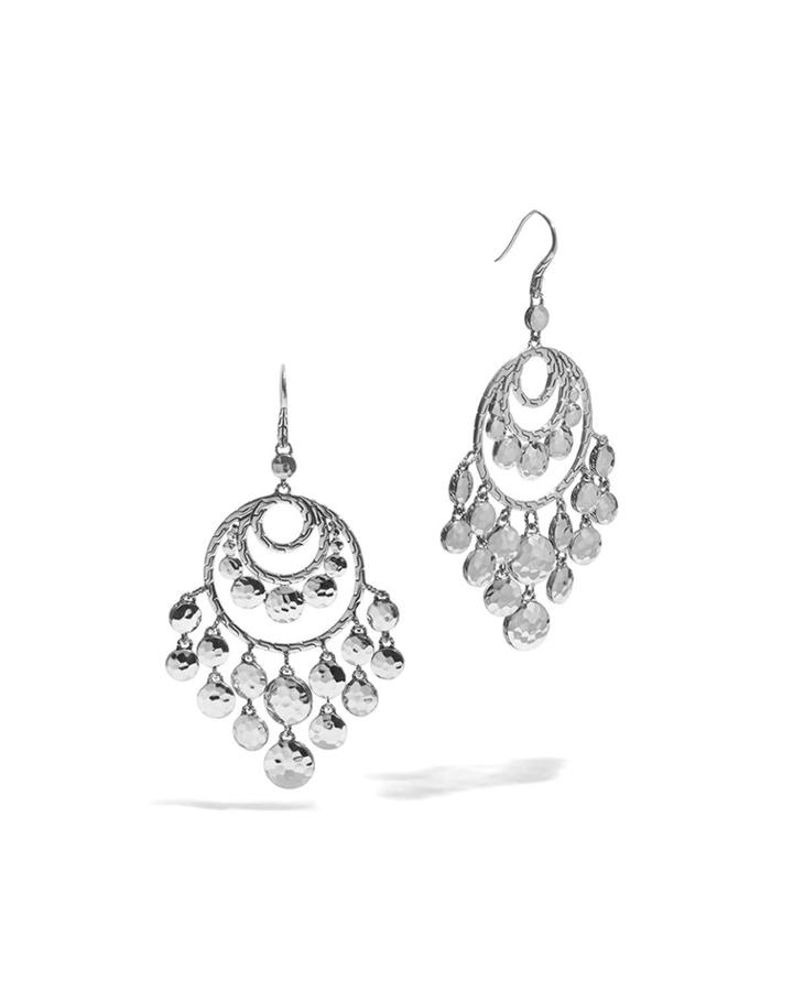 Dot Hammered Disc Chandelier Earrings