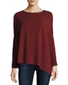 Asymmetric Boat-neck French Terry Top