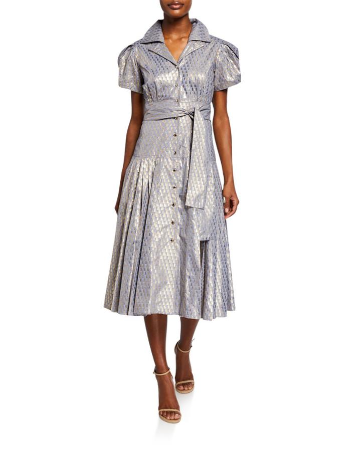 Azure Metallic Button-front