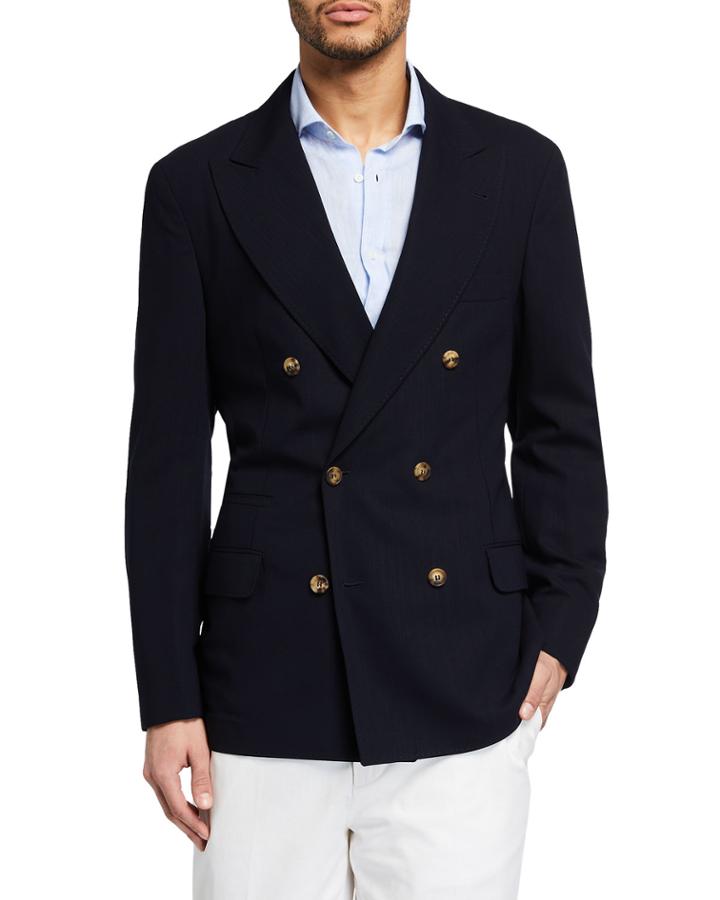 Men's Double-breasted Large Peak