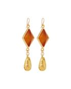 Golden Amber Double-drop Earrings