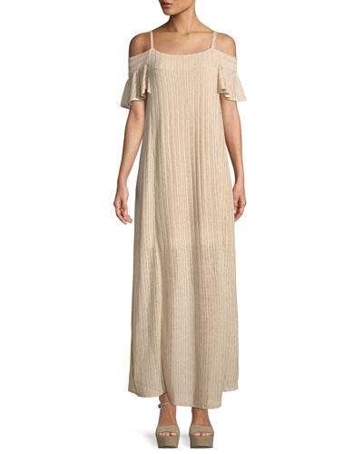 Cold-shoulder Flutter-sleeve