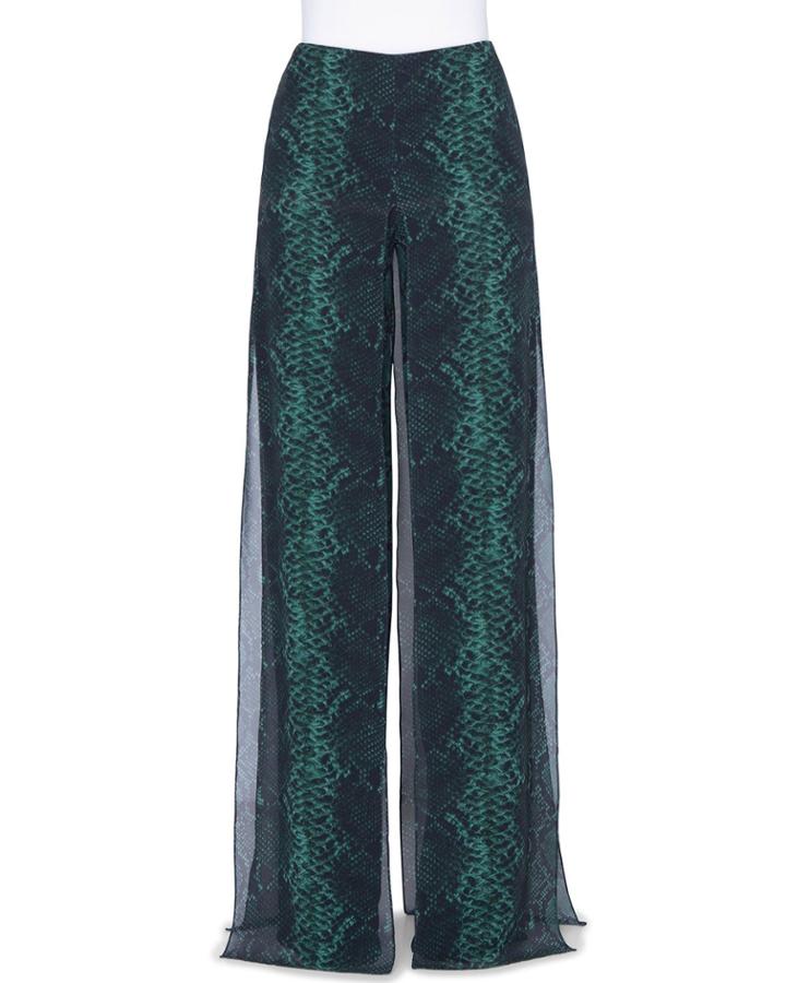 Carmen Python-print Georgette Pants