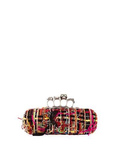 Woven Yarn Knuckle Box Clutch Bag