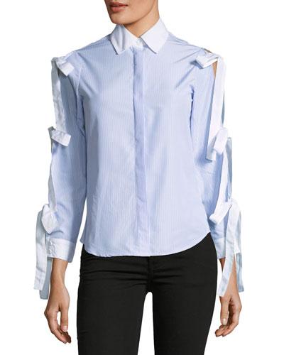 Tie-sleeve Button Down