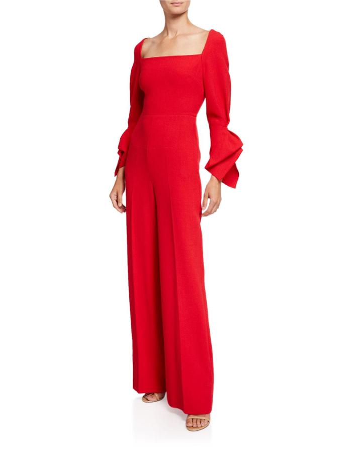 Bethany Ruffled-cuff Wide